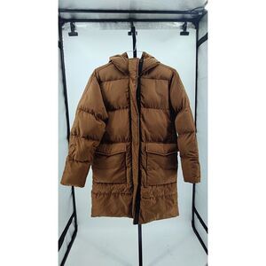 Quince Women Featherless Long Puffer Parka Caramel Outerwear M
